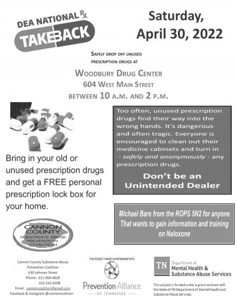 Prevention Coalition Hosts Drug Takeback Event Saturday