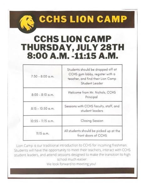 Lion Camp For Freshman Students Is Thursday