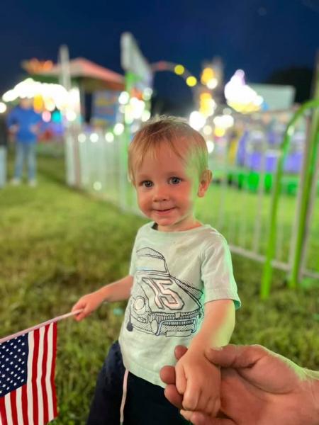 Lukas Dunn shows his patriotism with the American Flag on Memorial Day Weekend