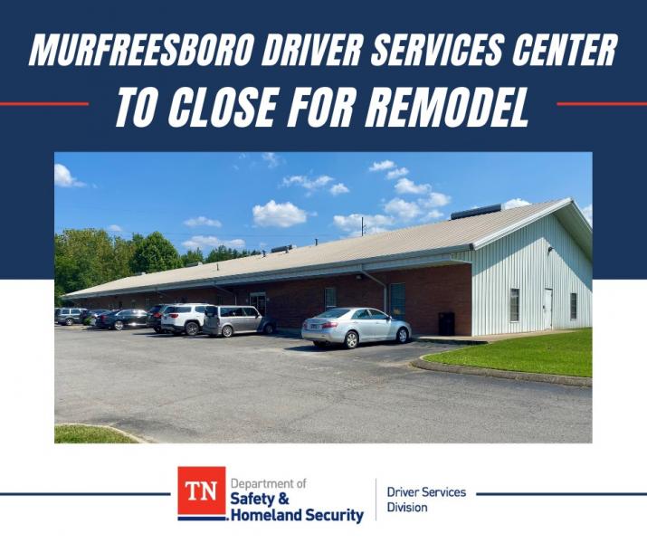 Murfreesboro Driver Services Center To Close For Planned Remodel