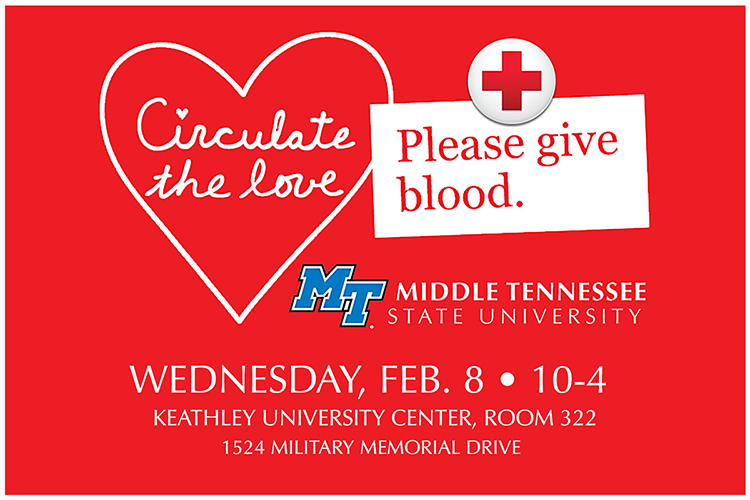 MTSU Conducts Valentine Blood Drive February 8th